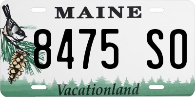 ME license plate 8475SO