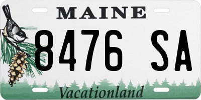 ME license plate 8476SA