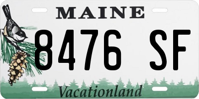 ME license plate 8476SF
