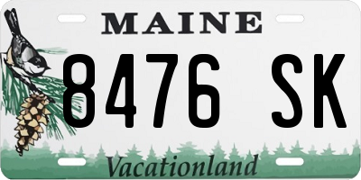 ME license plate 8476SK