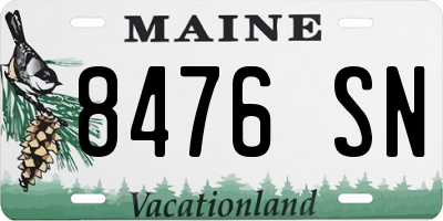 ME license plate 8476SN