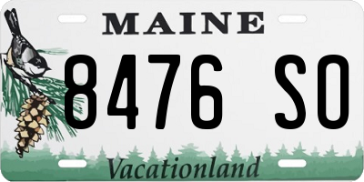 ME license plate 8476SO