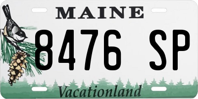 ME license plate 8476SP