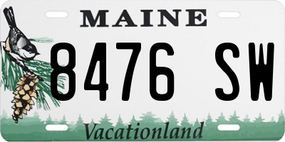 ME license plate 8476SW
