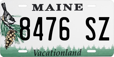 ME license plate 8476SZ