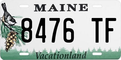 ME license plate 8476TF