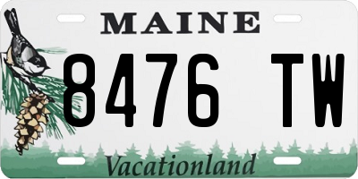 ME license plate 8476TW