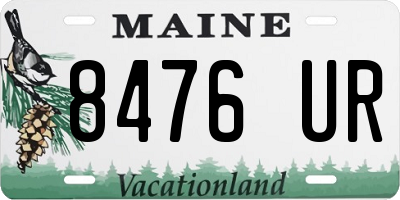 ME license plate 8476UR