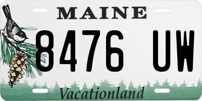 ME license plate 8476UW