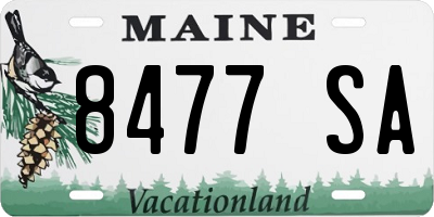 ME license plate 8477SA