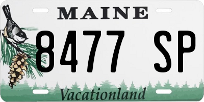 ME license plate 8477SP