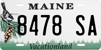 ME license plate 8478SA