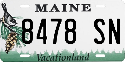 ME license plate 8478SN