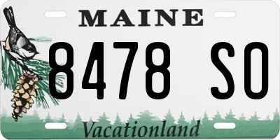 ME license plate 8478SO