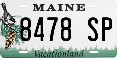 ME license plate 8478SP