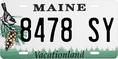 ME license plate 8478SY