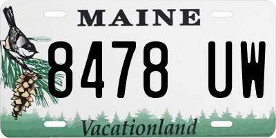 ME license plate 8478UW