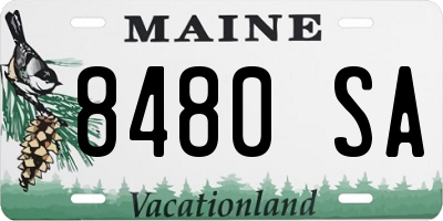 ME license plate 8480SA