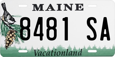 ME license plate 8481SA