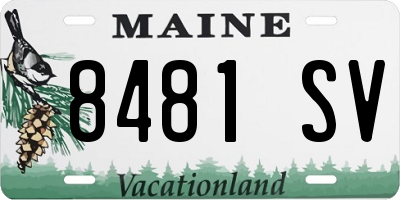 ME license plate 8481SV