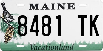 ME license plate 8481TK