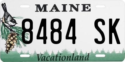 ME license plate 8484SK