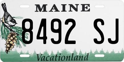 ME license plate 8492SJ