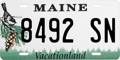 ME license plate 8492SN