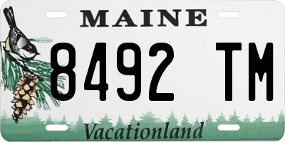 ME license plate 8492TM