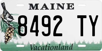 ME license plate 8492TY