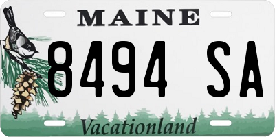 ME license plate 8494SA