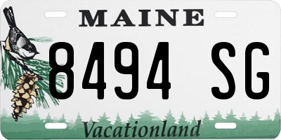 ME license plate 8494SG