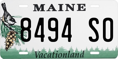 ME license plate 8494SO