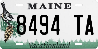 ME license plate 8494TA