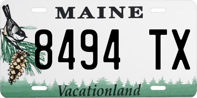 ME license plate 8494TX