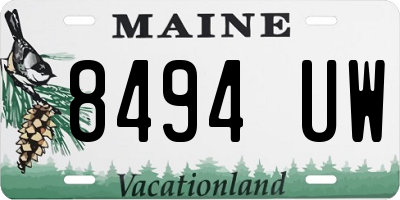 ME license plate 8494UW