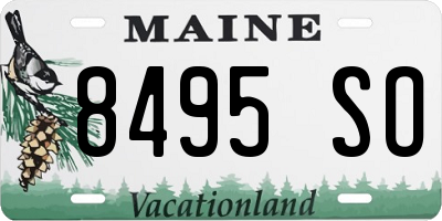 ME license plate 8495SO