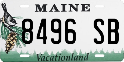 ME license plate 8496SB