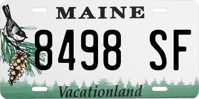 ME license plate 8498SF