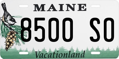 ME license plate 8500SO
