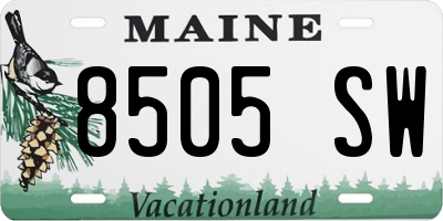 ME license plate 8505SW