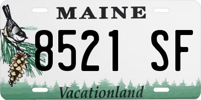 ME license plate 8521SF