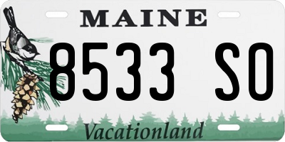 ME license plate 8533SO