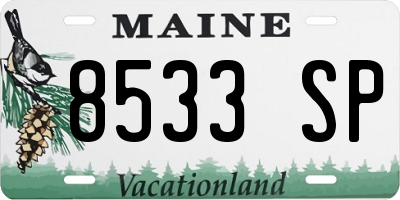 ME license plate 8533SP