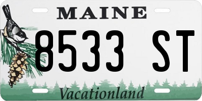 ME license plate 8533ST