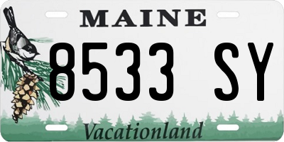 ME license plate 8533SY