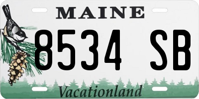 ME license plate 8534SB