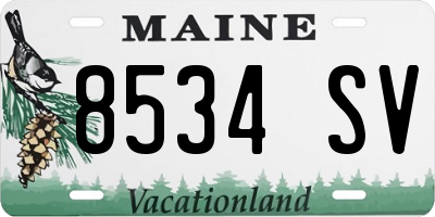 ME license plate 8534SV