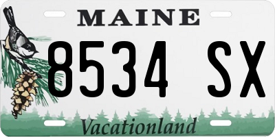 ME license plate 8534SX