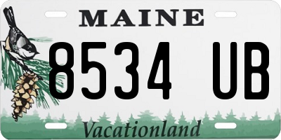ME license plate 8534UB